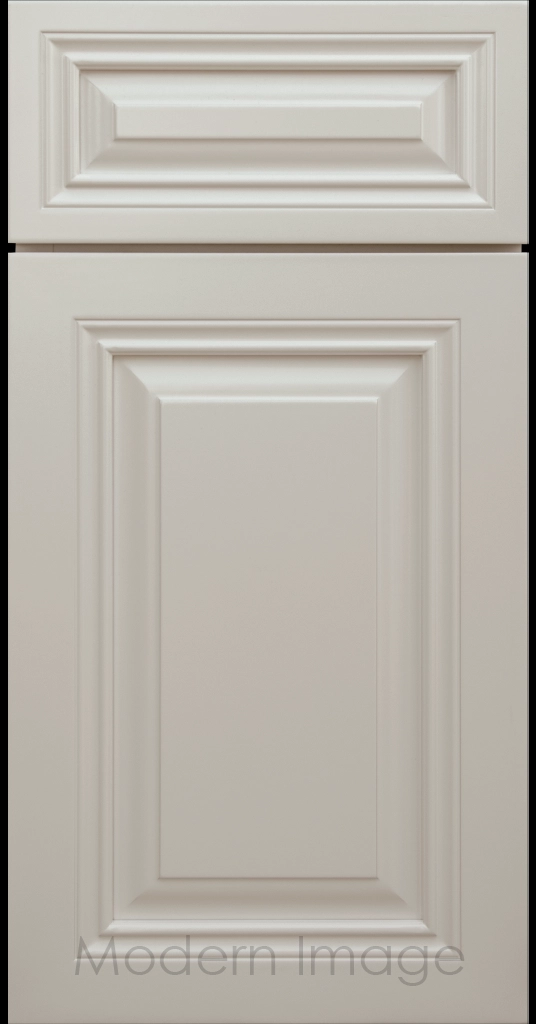 Gray color Cambridge cabinet door with a mitered frame and raised center panel.